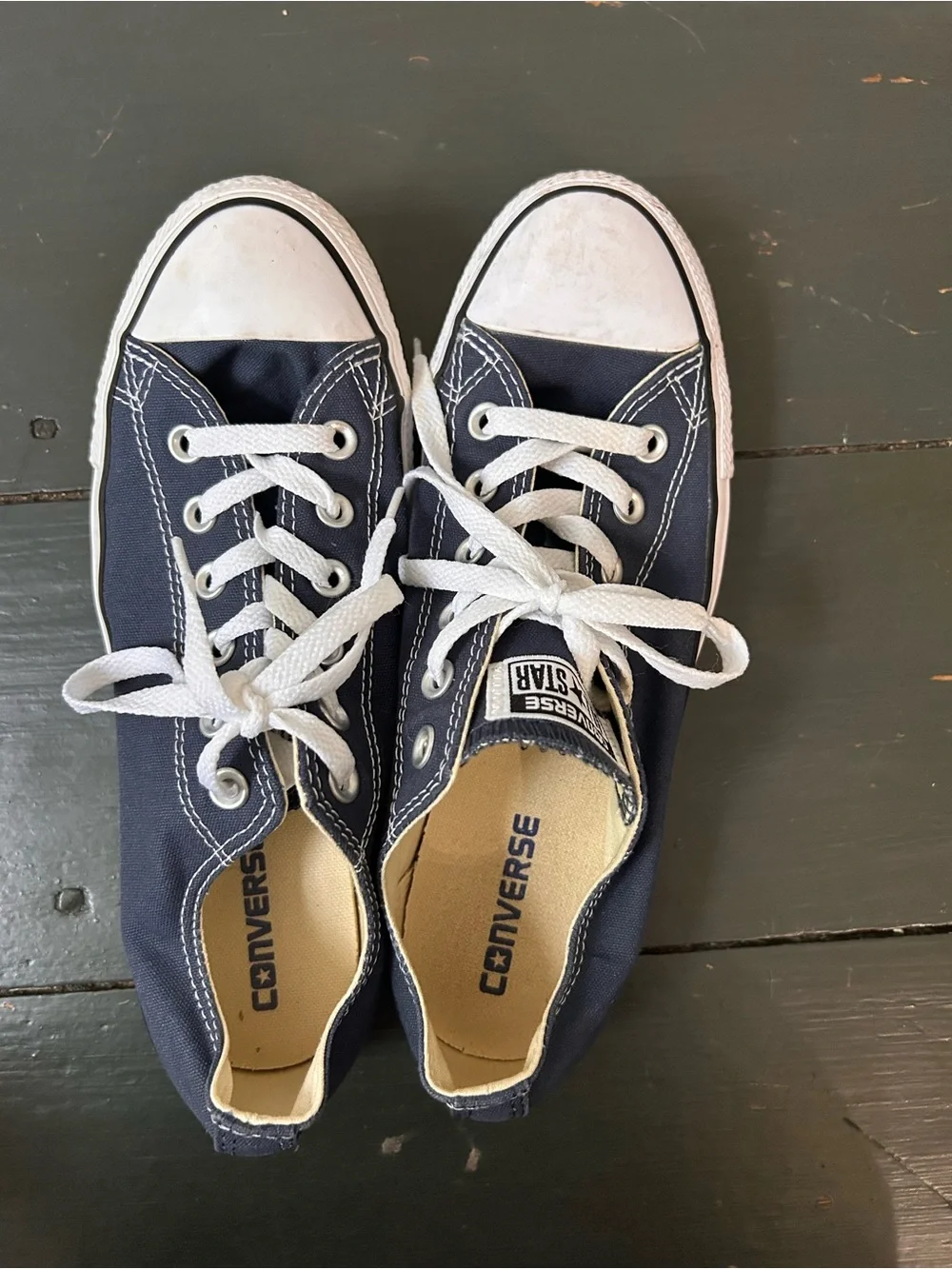 Converse All Star Low Top Blue/White Canvas Lace-Up Sneakers Women’s US 9 - Picture 6 of 10